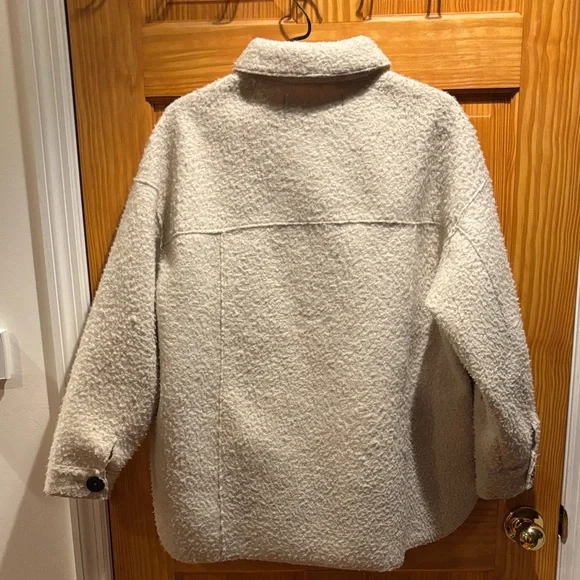 Zara Soft Cream Knitwear Teddy Jacket - Picture 3 of 3